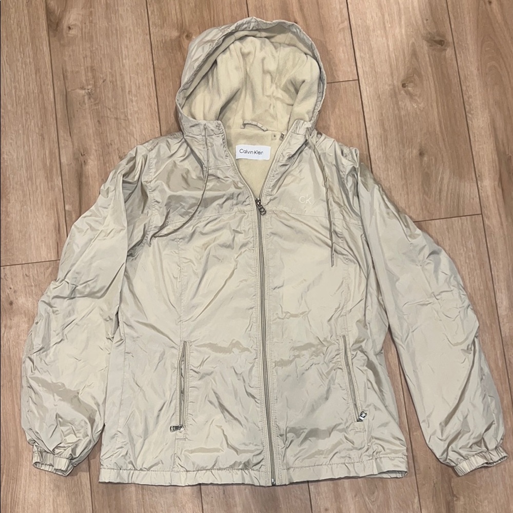 Calvin Klein Light Tan Hooded Windbreaker
